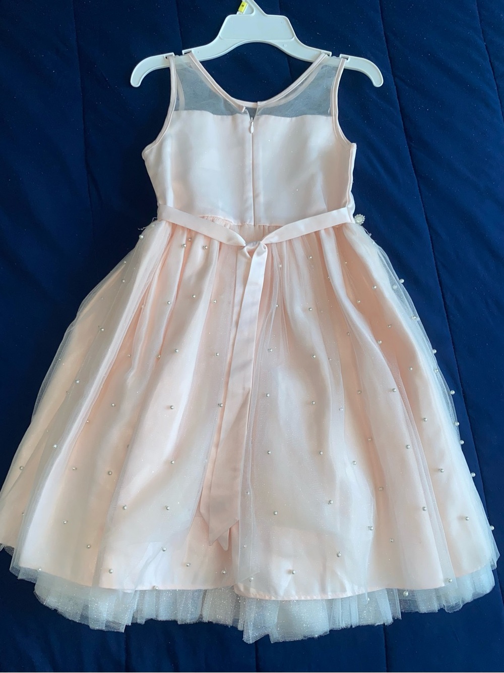 American Princess Blush Pearl-Trim Tulle Dress - Picture 3 of 7